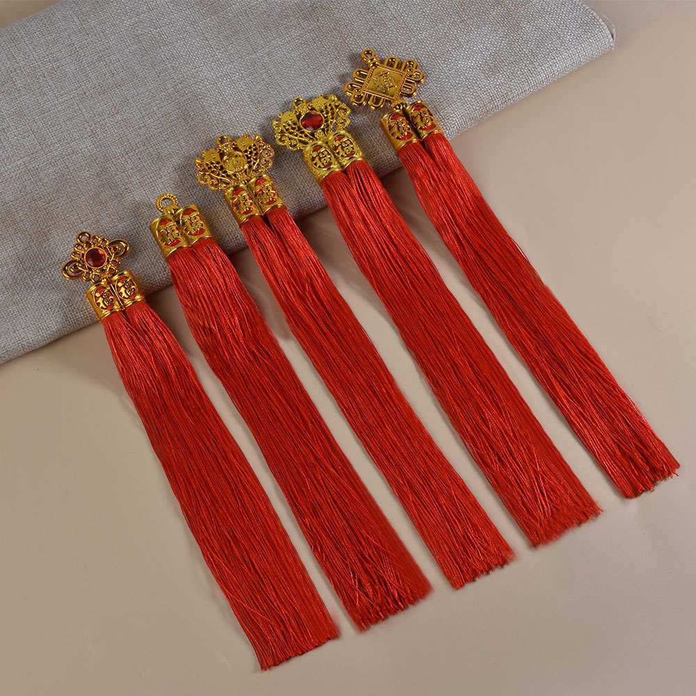 28cm流苏穗子喜庆用品中国结挂件福字双管流苏挂饰吊穗量大价优