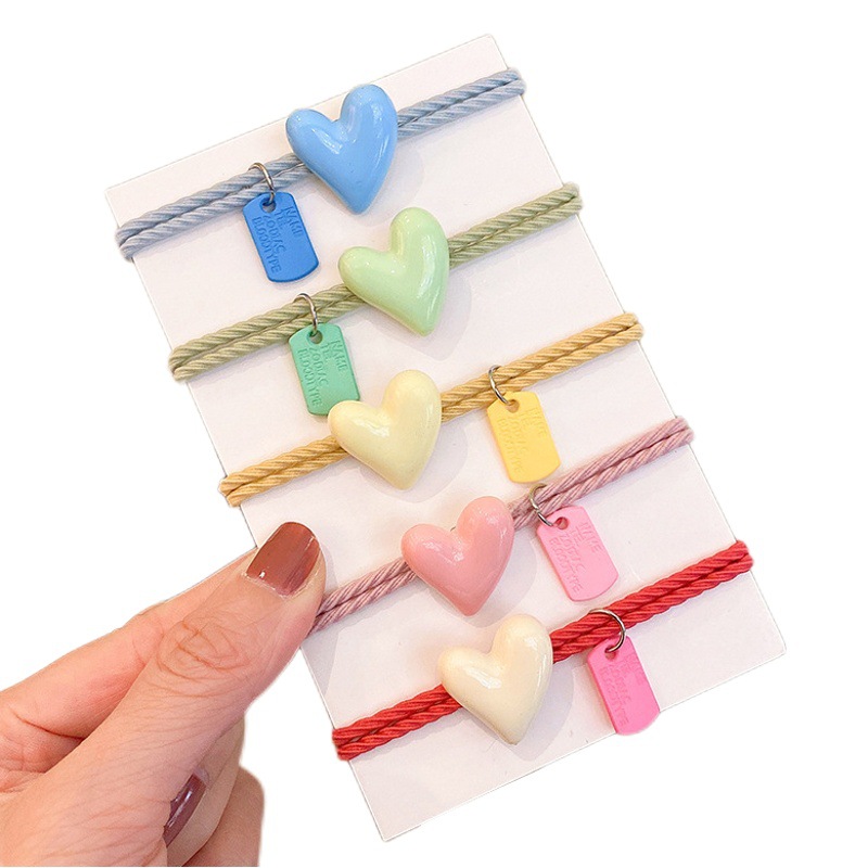 Estilo coreano simple crema amor pelo cuerda banda para el cabello Cola de caballo bola cuerda para el cabello banda de goma accesorios femeninos accesorios para el cabello al por mayor