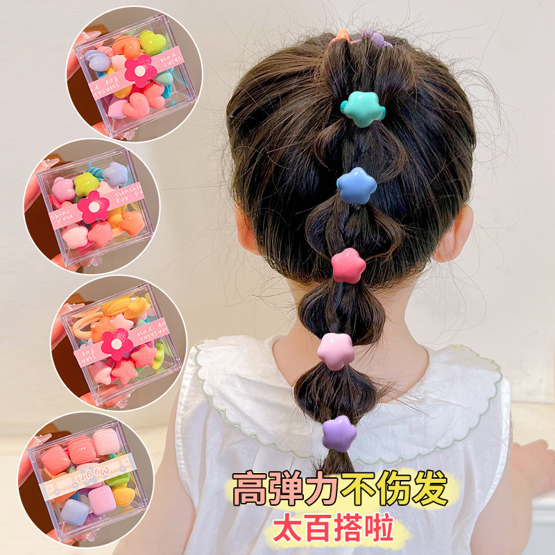 Banda de goma de dibujos animados para niños La alta elasticidad de la niña no hace daño al cabello Accesorios para el cabello Banda de goma estrella de la niña Tocado de princesa para bebés