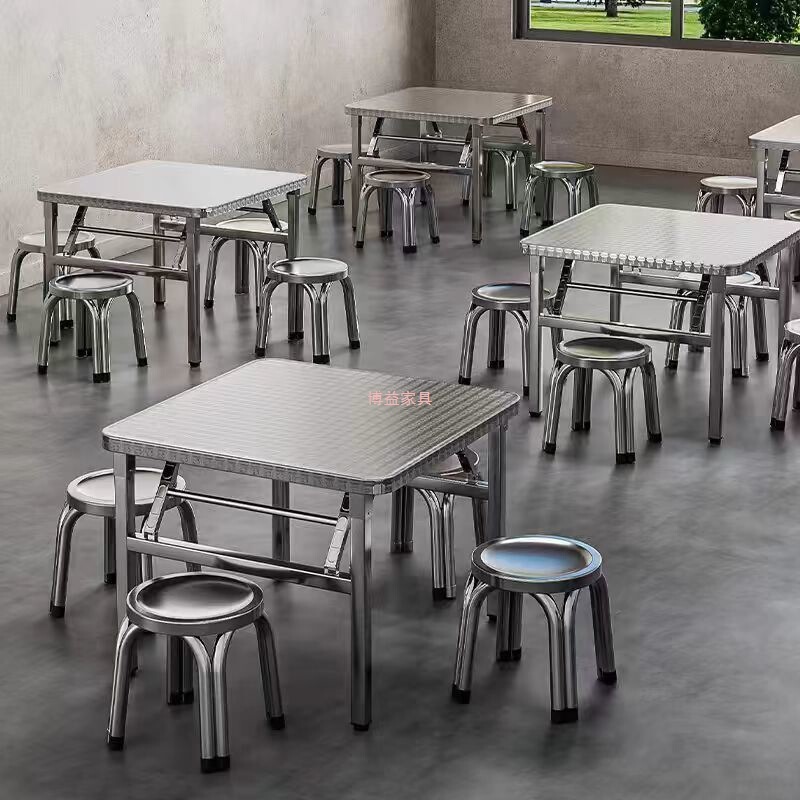 304不锈钢折叠桌子特厚家用圆桌大排档摆摊圆形不锈钢桌简易餐桌|undefined