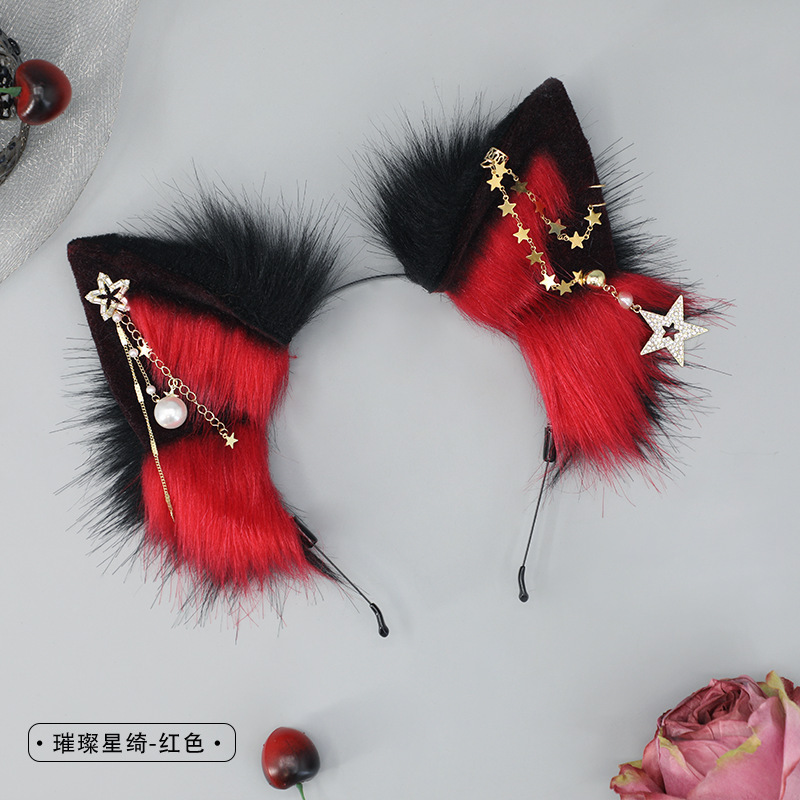 Hecho a mano de peluche lindo bestia oído Cosplay comic show punk diadema chica caliente tocado estilo europeo y americano accesorios para el cabello