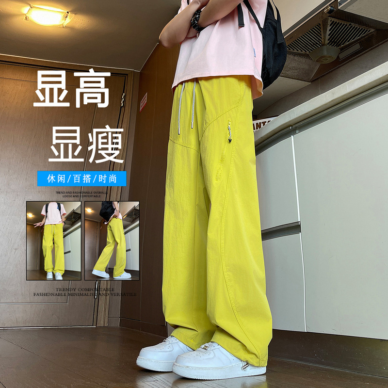 2026 New Spring and Autumn Men's Wide-Leg Pants, Sports Pants, Long Pants, Casual Versatile Trendy European Size Thin Loose Fit Versatile 2026 New Spring and Autumn Men's Wide-Leg Pants, Sports Pants, Long Pants, Casual Versatile Trendy European Size Thin Loose Fit Versatile