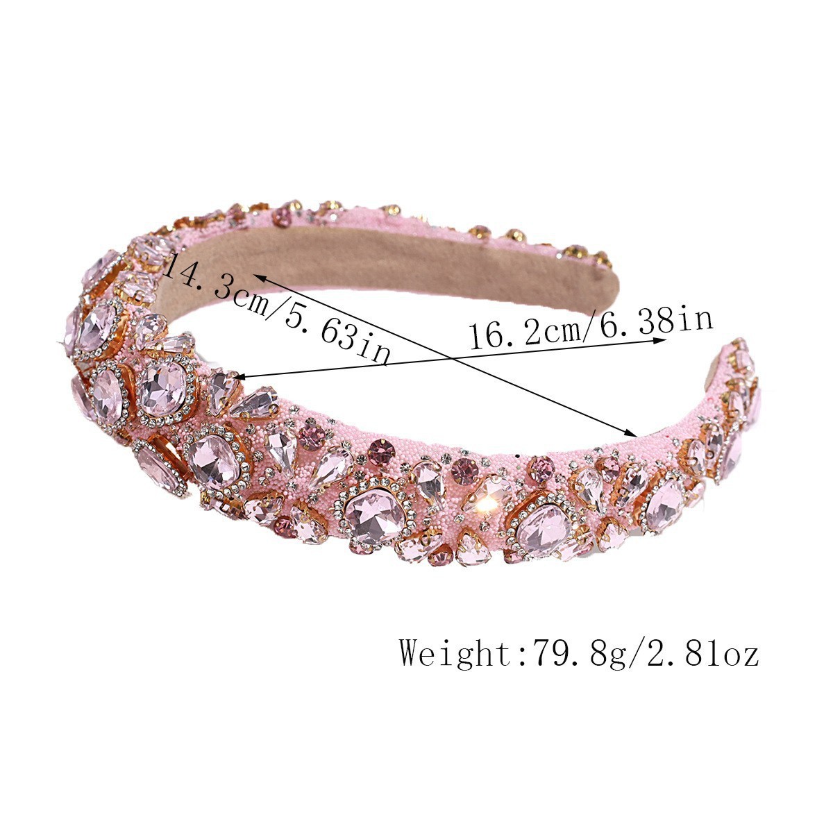 180g Weight Hair Band Hair Accessories Type 1 Piece Quantity Banquet, Party Occasion Cloth Material Glittery Pattern All Seasons Season Women's Gender Glam, Sweet Style Glam Sweet Women's Glittery Cloth Hair Band 无