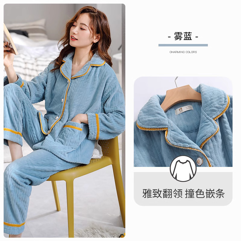 2025 New Pajamas for Women, Autumn and Winter, Winter Coral Velvet Thickeneded Velvet Flannel Home Wear Women's Suit 2025 New Pajamas for Women, Autumn and Winter, Winter Coral Velvet Thickeneded Velvet Flannel Home Wear Women's Suit
