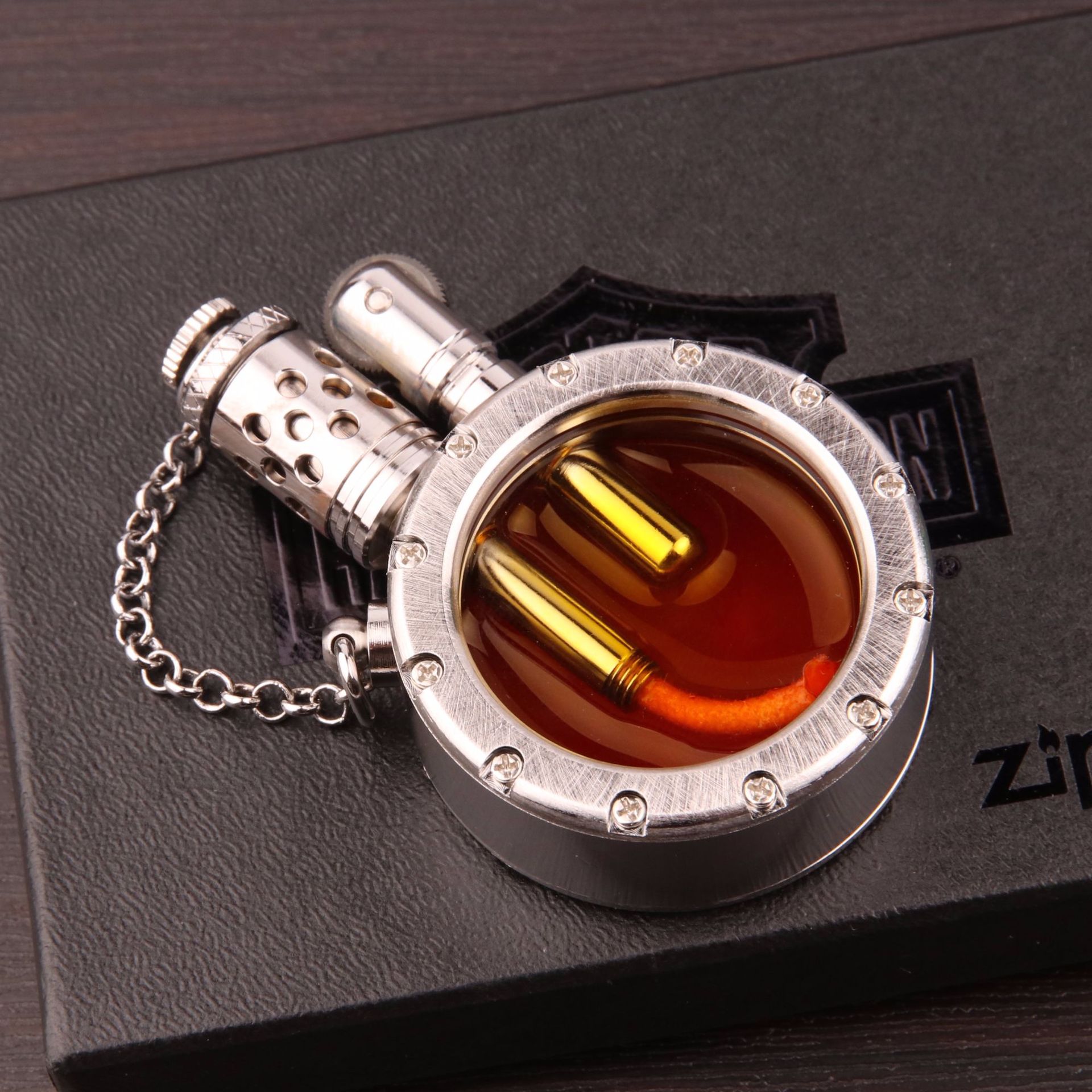 Retro handmade antique brass full copper round glass kerosene machine special-shaped machine