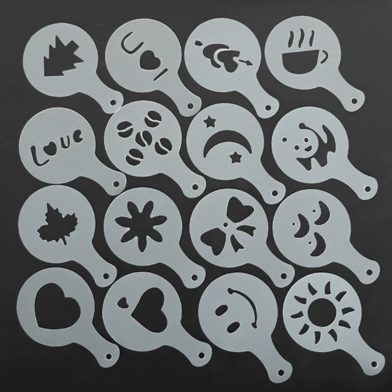 Пластиковый цветок плесень фантазии кофе печать модель кофе молоко пузырь Спрей Плесень 16 костюм Инструменты для выпечки