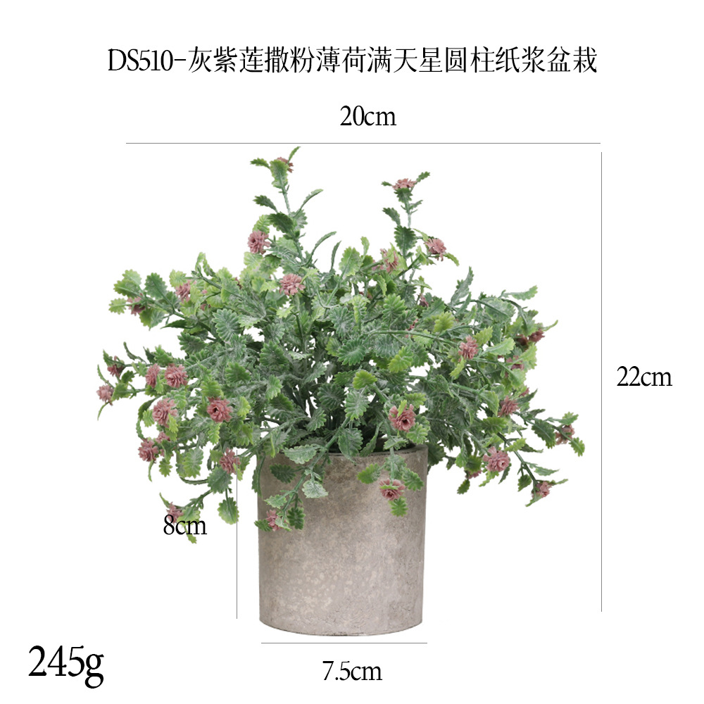 Más de 240 combinaciones populares de macetas con plantas verdes artificiales, decoraciones para el hogar, flores artificiales, bonsáis cilíndricos de pulpa de papel.