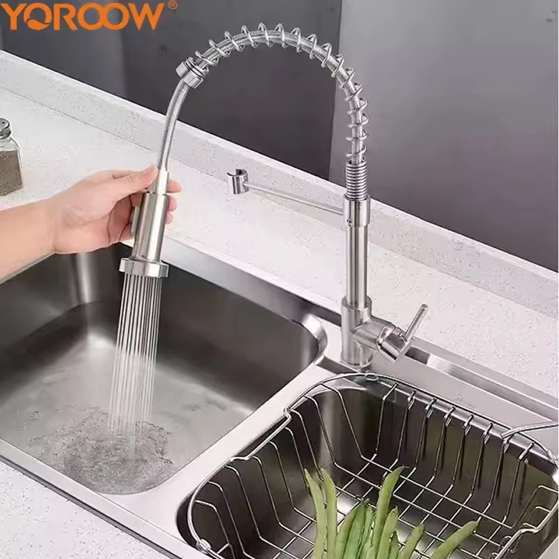 Nigeria Foreign Trade Export Cross-Border Zinc Body Pull-Out Kitchen Sink Pull-Down Sprayer Shower Faucet