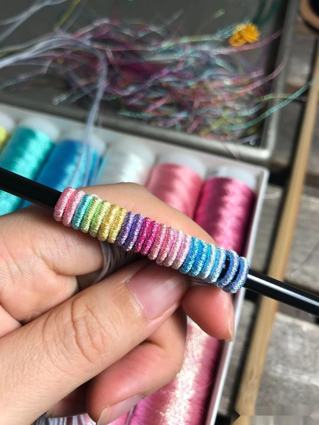 3股线手绳线材线圈彩金线梭编线金葱线结绳线圈用线三股线