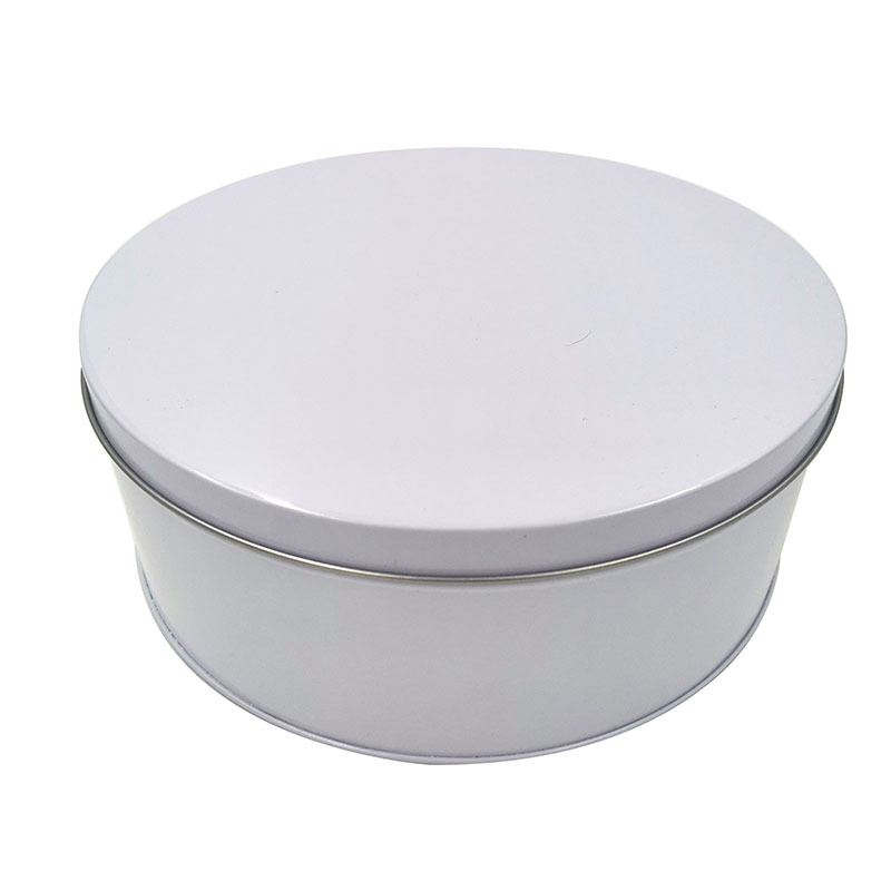 Dongguan Processing White Round Fashion Large Iron Box Tin Can New Men's Underwear Packaging Mousse Cake Gift Box