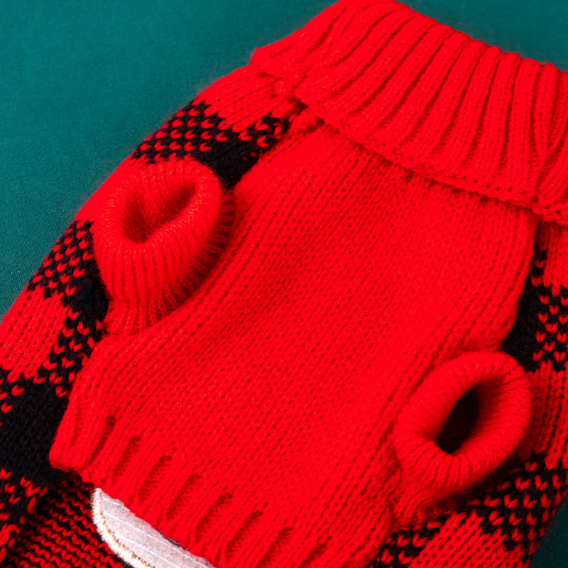 Nueva ropa transfronteriza para mascotas de otoño e invierno, bonito suéter navideño a cuadros para perros, suéter para perros y gatos