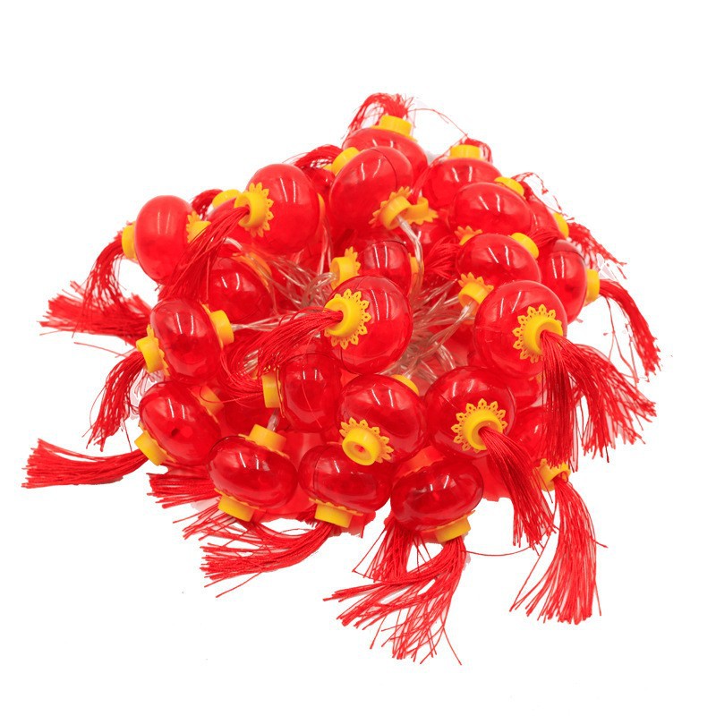 Lámpara de Año Nuevo LED de color frisa cristal linterna roja string China Jiefu caracter balcón del Festival de Primavera lámpara parpadeante festiva