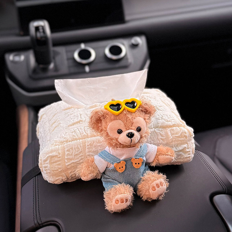 2025 New Model Shirley Rose Car Tissue Box Armrest Tissue Bag In-Car Storage High-End Tissue Box for Women