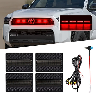 Daytime Running Lights, Gündüz işıqları - one-to-four-black-shell-red-light-with-fuse
