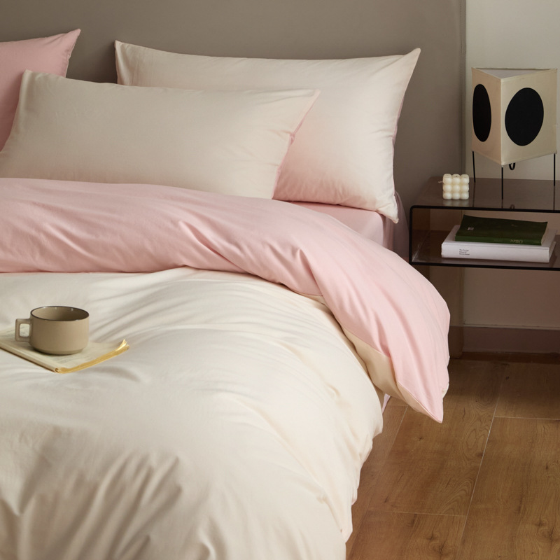 Cama de algodón de clase A de cuatro piezas de algodón 2025 nueva funda de edredón de alta gama sábana ropa de cama simple juego de tres piezas