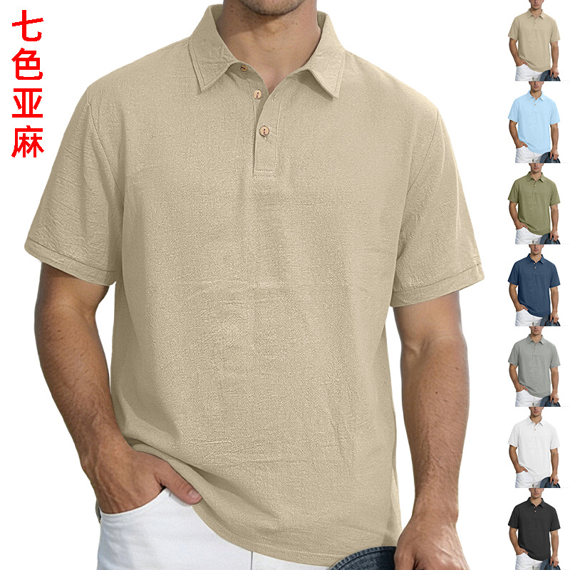 Transfronterizos Europa y América Amazon directo para el nuevo hombre polo de color sólido camiseta de negocios de alta gama camiseta de manga corta