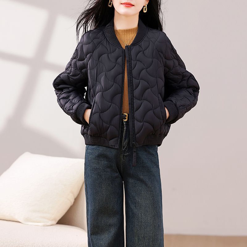 2025秋冬轻薄羽绒服女小个子休闲百搭短款立领白鸭绒外套轻盈保暖|undefined