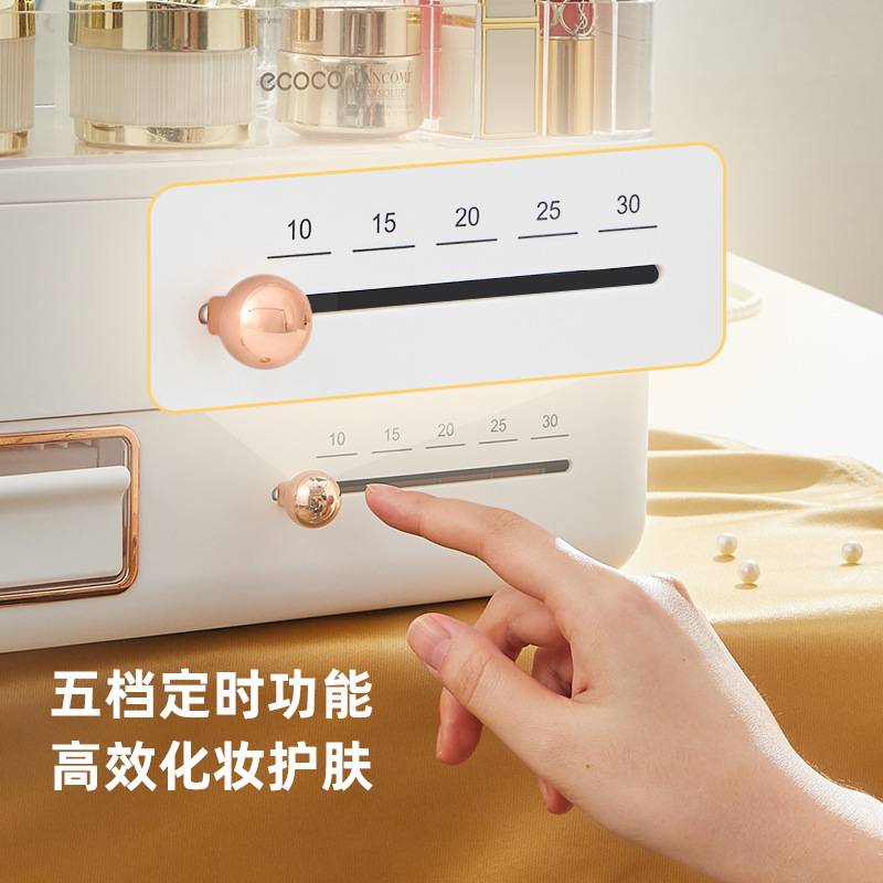 Caja de almacenamiento de cosméticos a prueba de polvo Caja de almacenamiento de cosméticos de gran capacidad Caja de acabado de escritorio Caja de vestuario Estante de productos de cuidado de la piel