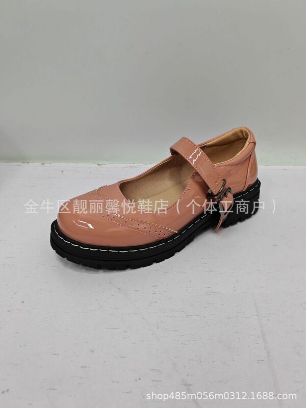35-44大码欧美跨境货源浅口厚底挂扣单鞋皮鞋休闲鞋女鞋代发X683|undefined