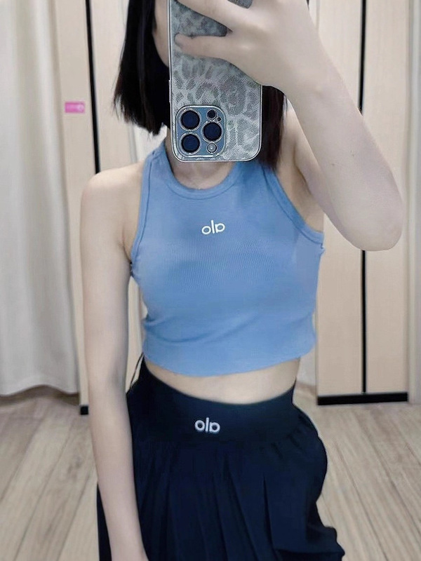 alo*背心短款无袖工字背心运动百搭健身亲肤透气螺纹面料瑜伽背心|undefined