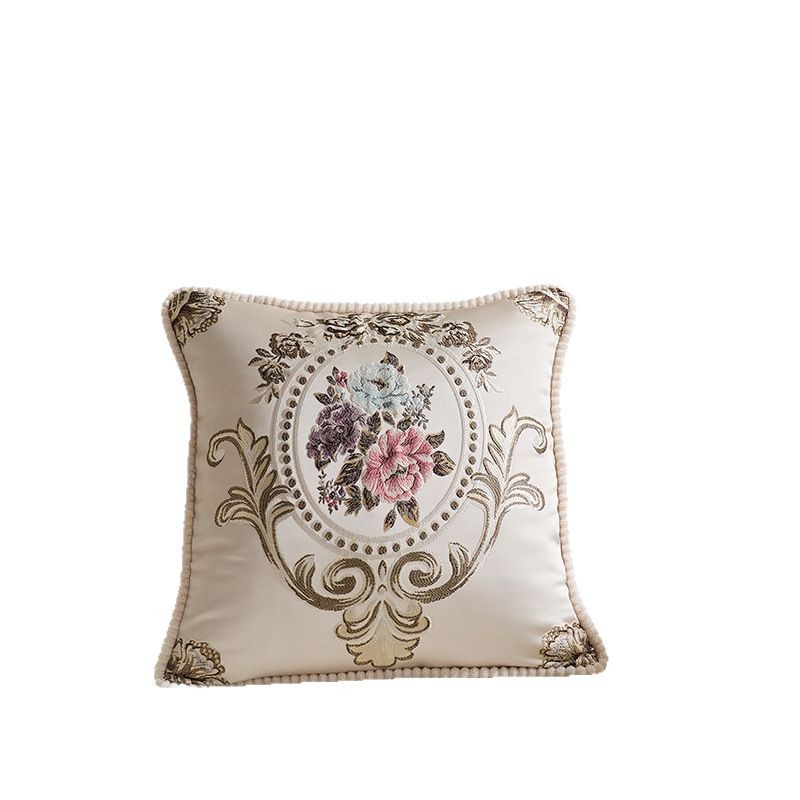Almohada clásica simple y de alta gama Almohada ligera de lujo Tela antigua Cama Sala de estar Sofá Funda de almohada Cojín con núcleo
