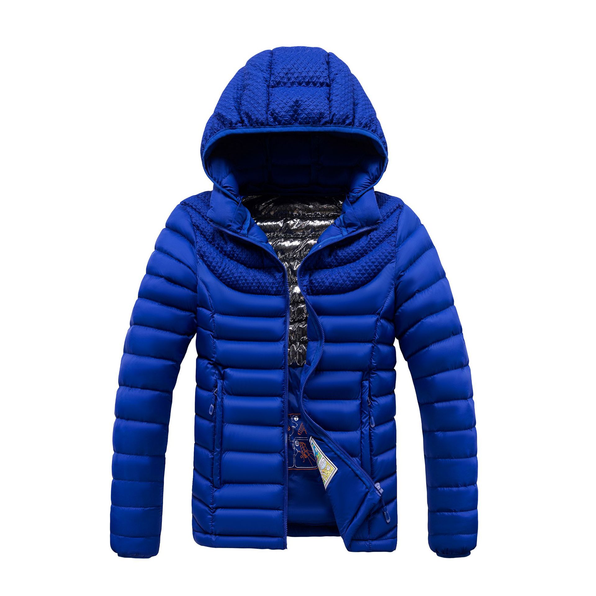 Comercio exterior abrigo de algodón acolchado de los hombres 23 nuevo invierno engrosada abajo Chaqueta de algodón acolchado costilla Chaqueta de algodón acolchado caliente con capucha Chaqueta de algodón acolchado bolsa portátil