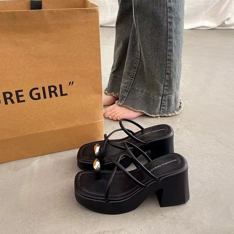 Высокие шлёпанцы, тапочки, универсальная обувь, модные шлёпанцы на платформе, 8 см, городской стиль