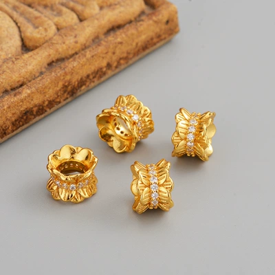 Ancient Gold Perforated Spacer Beads — Zərgərlik ara hissələri - gz0015-s925-sterling-silver