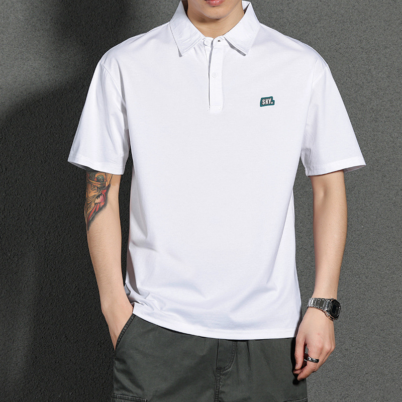 Herren Polo Shirt Kurzarm Lässig Weit Einfarbig Sommer Mode_voghion.com