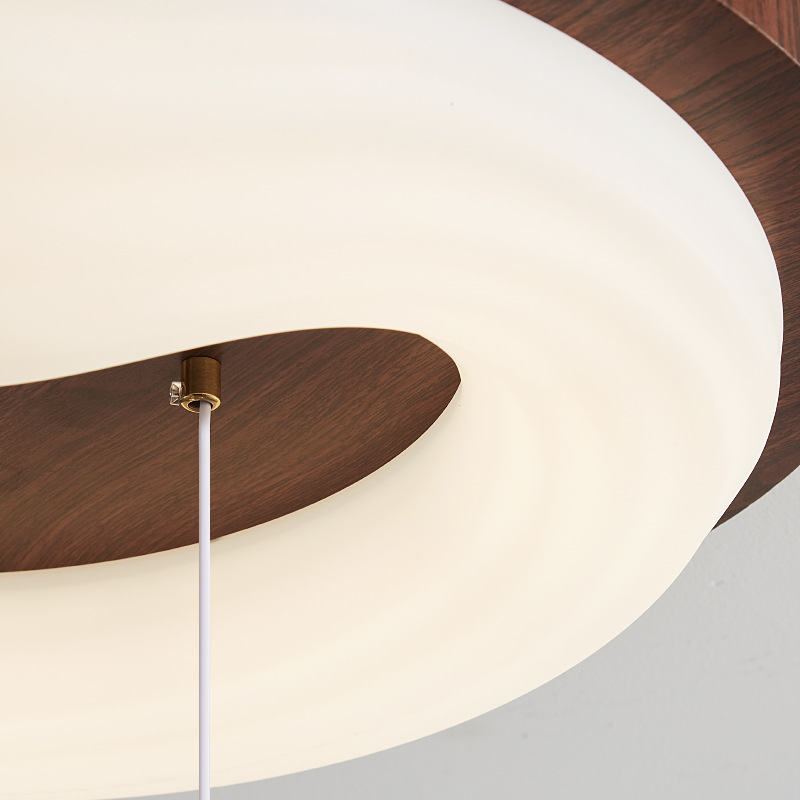 Lámpara de techo de bola de burbuja simple de estilo crema medieval, color nogal, habitación de los niños, dormitorio, protección ocular, lámpara de techo de espectro completo