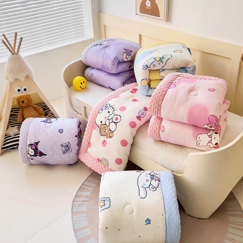 클래스 A 니트 코튼 어린이 여름 이불 에어컨 이불 봄 가을 유치원 이불 아기 낮잠 싱글 겨울 이불