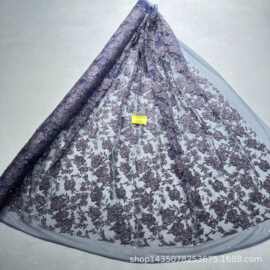 现货286新款LC7697款发泡花型10Y起订 婚纱礼服面料 网纱洒金片