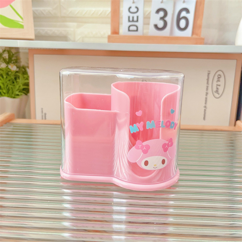 日系卡通少女心化妆棉粉扑收纳盒家用棉签收纳盒猫咪马卡龙盒子|undefined