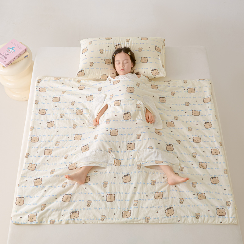 Infant and Toddler Summer Quilt, Pure Cotton Sleeping Bag, Pure Cotton Air-Conditioned Quilt, Anti-Kick Quilt, Thin Nap Quilt, Middle-Aged and Older Children's Belly Protection Quilt