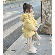 女童加厚羽绒棉服冬季2023新款中长款儿童冬装时髦棉衣保暖外套潮