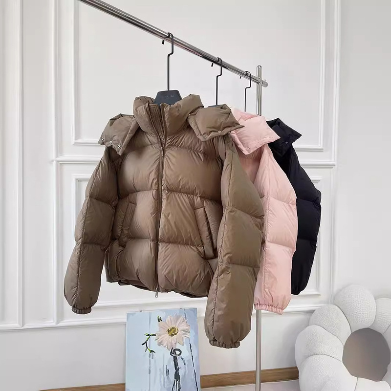 No sense of weight down jacket 2024 Winter New puff bread down jacket women's short hooded 90 white duck down No sense of weight down jacket 2024 Winter New puff bread down jacket women's short hooded 90 white duck down