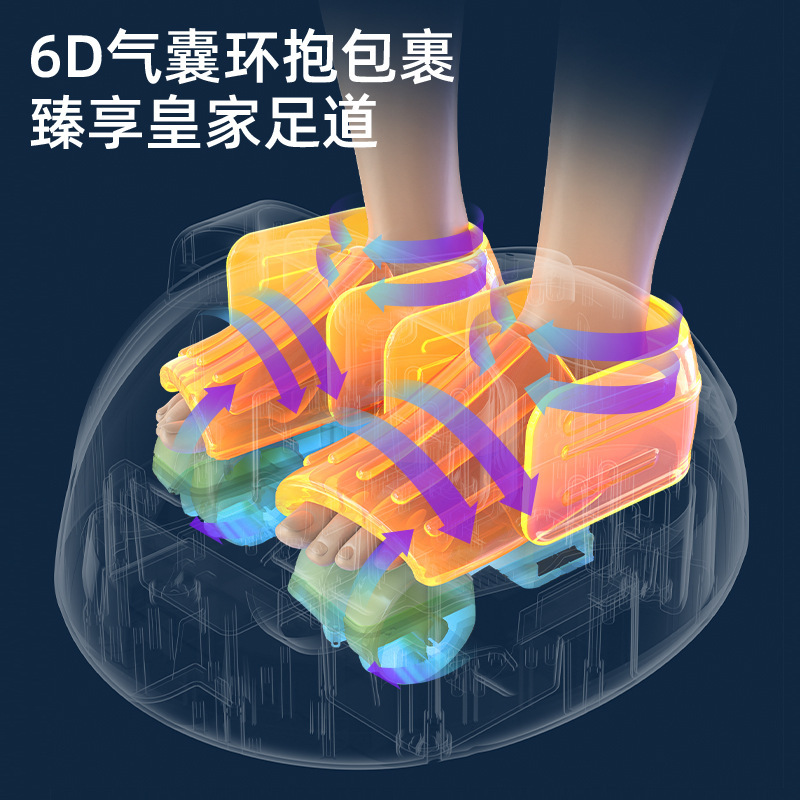 跨境全自动按摩足疗机气囊全包裹足底滚轮热敷揉捏足部按摩器足疗|undefined