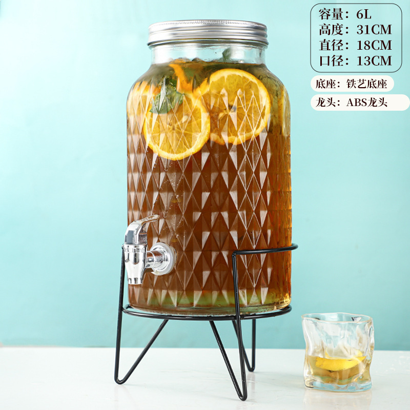 冷水壶可乐红牛饮料玻璃网自制桶带碧桶酒吧啤酒桶龙头桶水果茶无|undefined