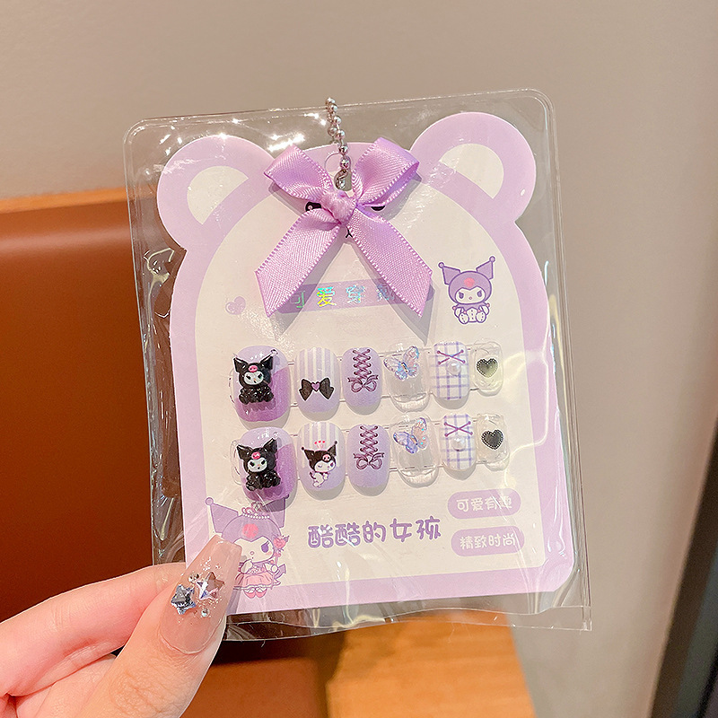 Kulomi dibujos animados para niños con pestañas de uñas para niñas nuevas pestañas de uñas juguetes de regalo para niñas