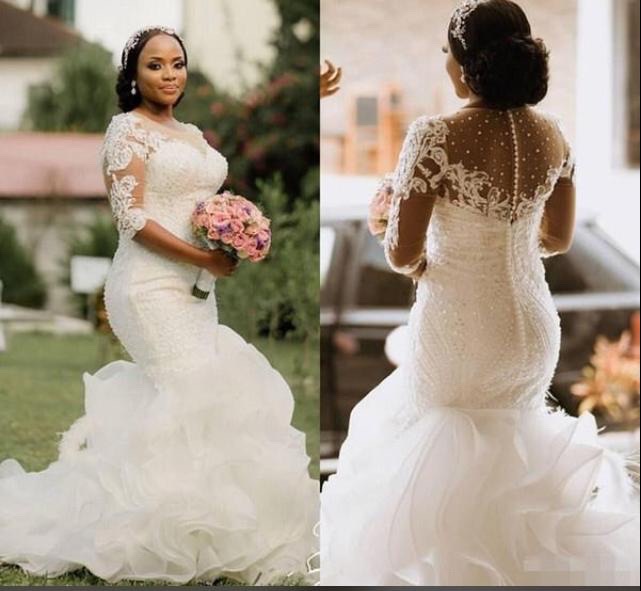 Mermaid African Wedding Dresses Wedding...