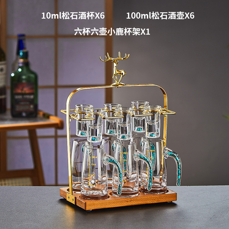 Foil de oro de gama alta taza de licor conjunto casero de alto nivel licor ligeramente lujoso de alto grado licor taza de bala de licores un sorbo de taza