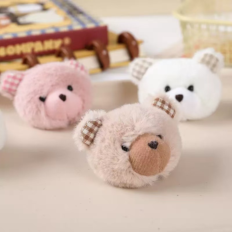 Новый милый мультфильм мех кролика плюшевый мишка голова кролика кукла DIY чехол для телефона головной убор сумка аксессуары для одежды