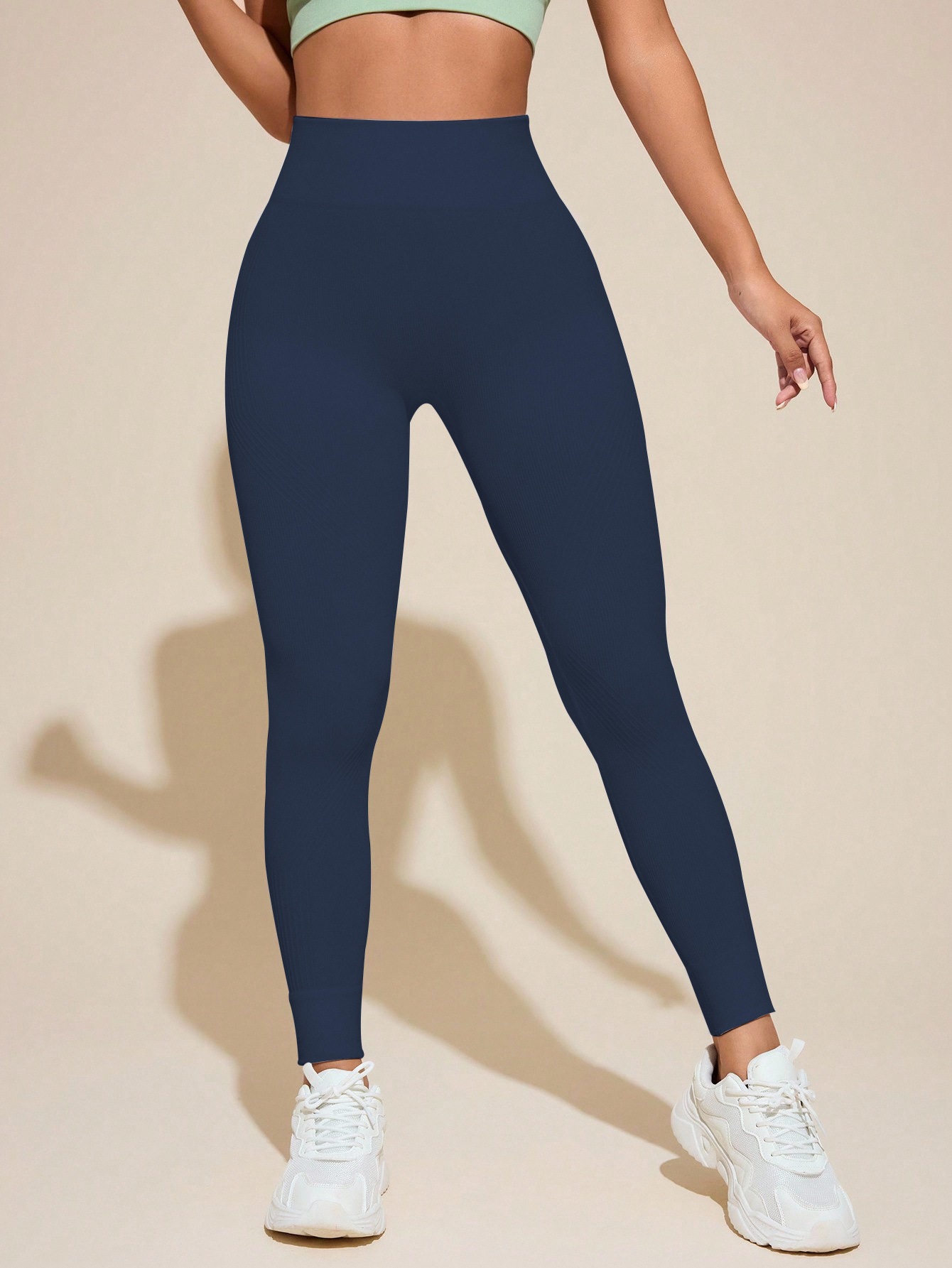 Pantalones de yoga GYM a rayas blancas sin costuras, pantalones de fitness para correr con cadera y cintura alta para mujer, pantalones de fondo para deportes al aire libre