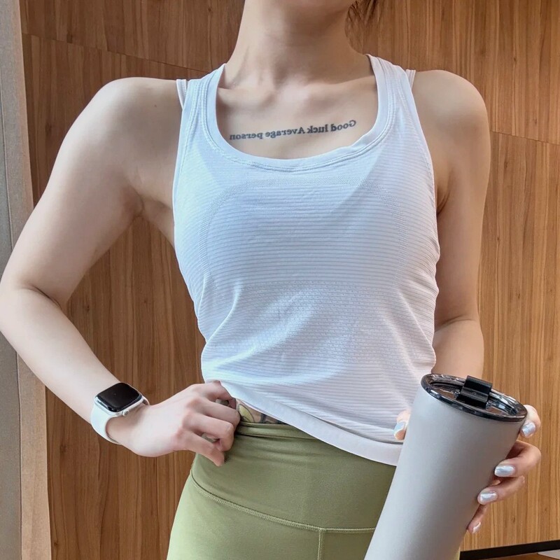 Seamless Knit Yoga Tank Top for Sports, Fitness, Running, Quick-Dry, Skin-Friendly, Lightweight, Breathable, Summer Dopamine
