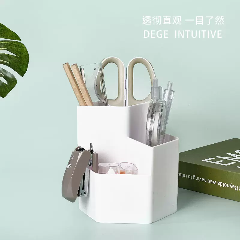 桌面笔筒ins多格文具收纳桶化妆刷化妆品置物架大容量跨境专供