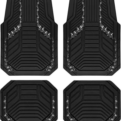Avtomobil döşəmə paspasları — dirt-blocking mats, available for dropshipping - sequin-style-25-3344cmrear-row-two-piece-setcrystal-velvet