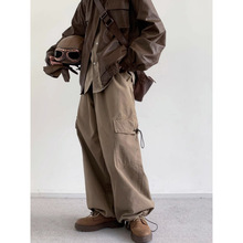 日系复古高街工装裤男秋季运动宽松直筒裤男士束脚休闲长裤男生