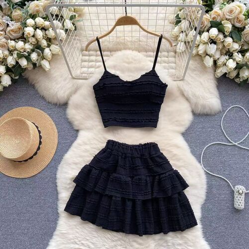 Pure Desire Style White Strappy Bralette Backless Bodysuit Slim Fit BM Half Body Short Skirt Set Inner Short Top Base Shirt Summer