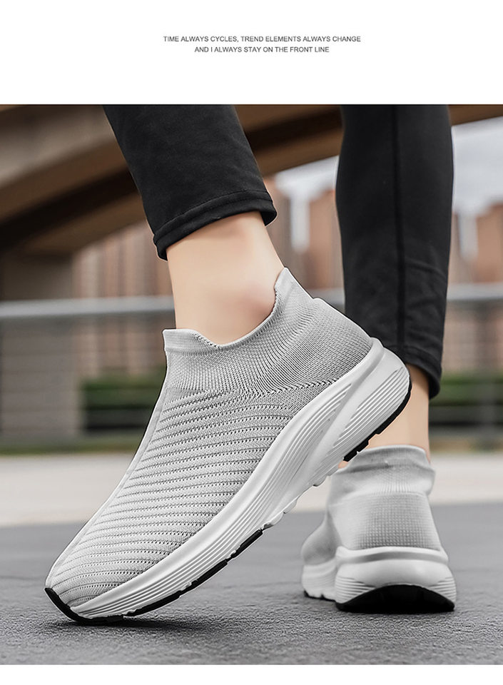 Giày lười vải dệt lưới unisex xỏ chân đế mềm nhẹ cỡ lớn, gót 3-5 cm — A 81m màu, A81 màu xám, A81 màu đen chi tiết 13