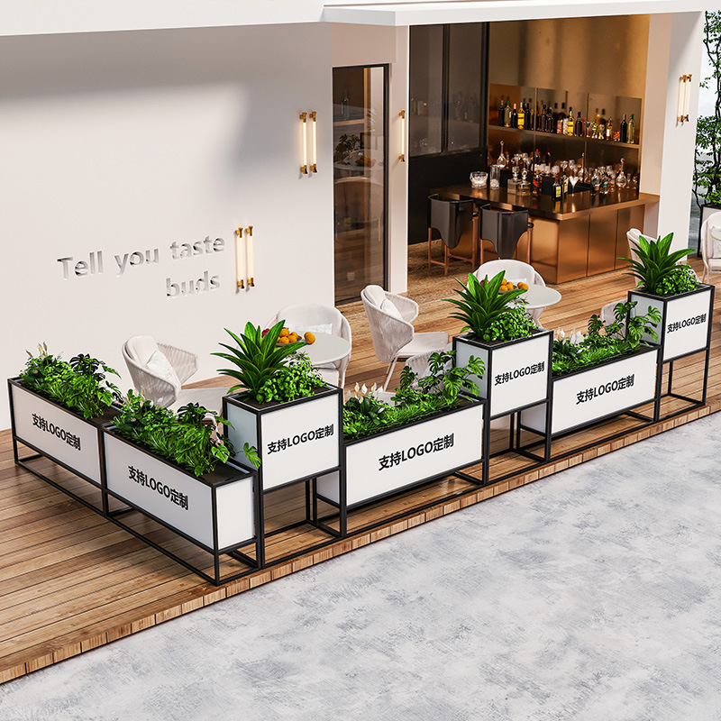 屋外ステンレス鋼フラワーボックスバルコニー植栽ボックス広場商業街長方形花壇鉄製完成品フラワーチャンネル